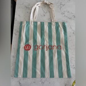 Gorjana Aqua and Cream Striped Tote